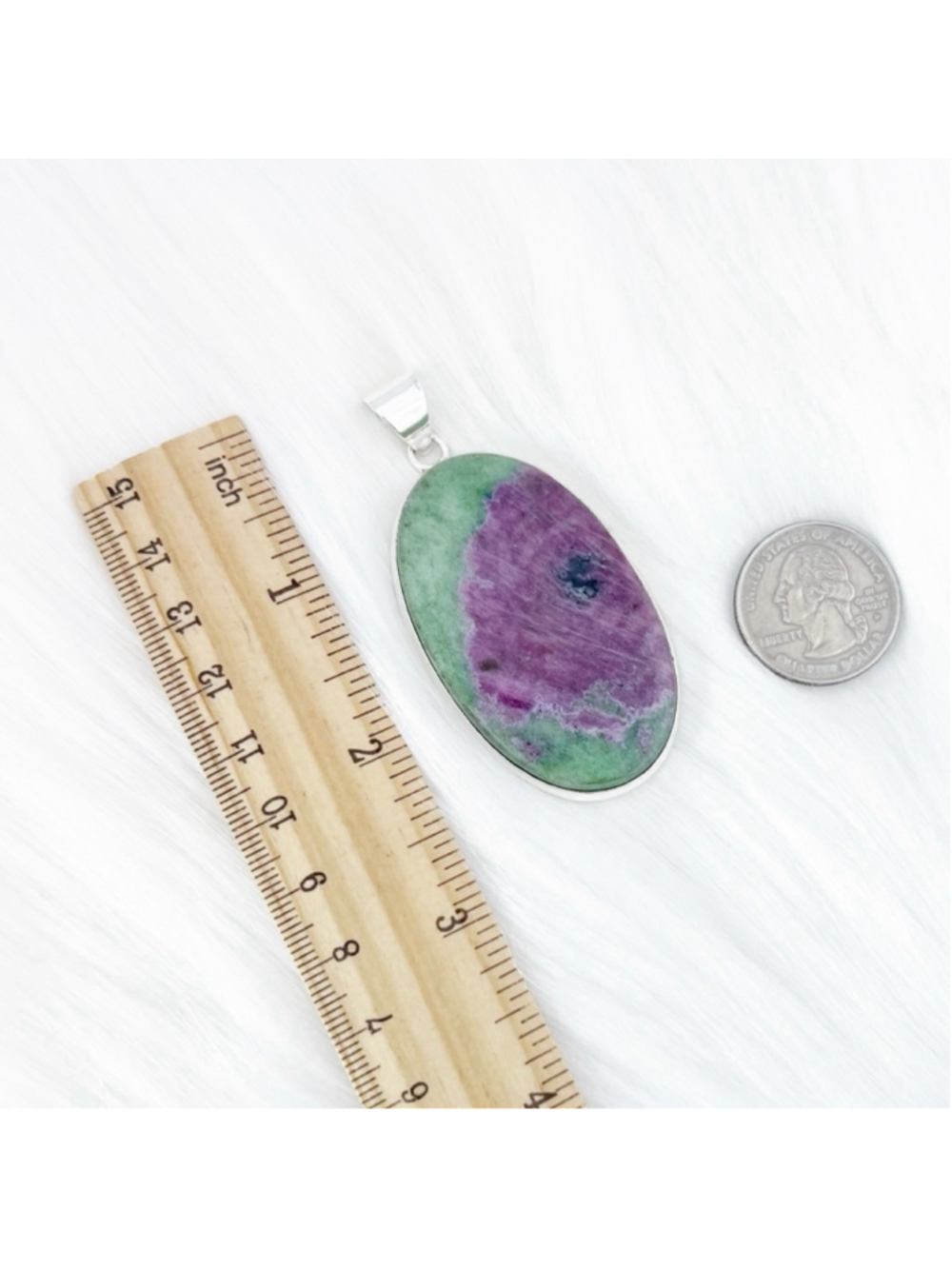 Boho Southwest Big Ruby Zoisite Pendant Necklace Jewelry Set Lot Handmade 925 - Picture 9 of 9